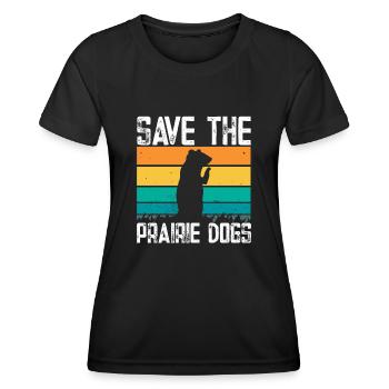 Chien de prairie - T-shirt sport Femme - noir - Devant - AI Model Female 172 light (172cm)