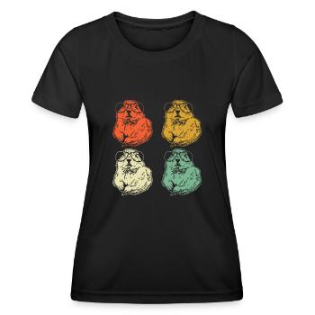 Chien de prairie - T-shirt sport Femme - noir - Devant - AI Model Female 172 light (172cm)