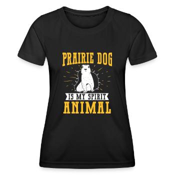 Chien de prairie - T-shirt sport Femme - noir - Devant - AI Model Female 172 light (172cm)