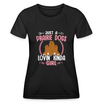 Chien de prairie - T-shirt sport Femme - noir - Devant - AI Model Female 172 light (172cm)
