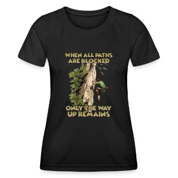 The Art of Toprope Climbing Toprope Mountaineer - Women's Functional T-Shirt - black - Front - AI Model Female 172 light (172cm)