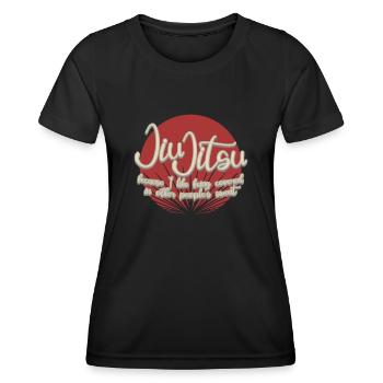 Ju-Jitsu Sweat Brasilian Jiu-Jitsu BJJ - Frauen Funktions-T-Shirt - Schwarz - Vorne - AI Model Female 172 light (172cm)