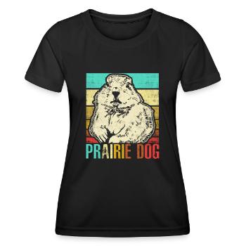 Chien de prairie - T-shirt sport Femme - noir - Devant - AI Model Female 172 light (172cm)
