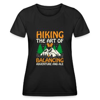 Wandern Wanderer Natur Trekking Outdoor Bergsteigerin - Frauen Funktions-T-Shirt - Schwarz - Vorne - AI Model Female 172 light (172cm)