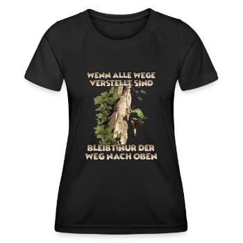 Toprope Klettern Bergsport für Toprope Kletterer - Frauen Funktions-T-Shirt - Schwarz - Vorne - AI Model Female 172 light (172cm)
