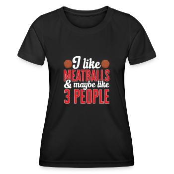 Boulettes de viande Italie Cuisine italienne - T-shirt sport Femme - noir - Devant - AI Model Female 172 light (172cm)