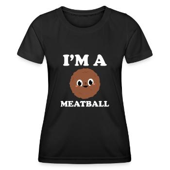 Boulettes de viande Italie Cuisine italienne - T-shirt sport Femme - noir - Devant - AI Model Female 172 light (172cm)