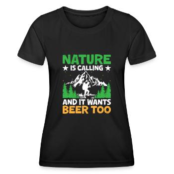 Wandern Wanderer Outdoor Bergsteigen Natur Trekkin - Frauen Funktions-T-Shirt - Schwarz - Vorne - AI Model Female 172 light (172cm)