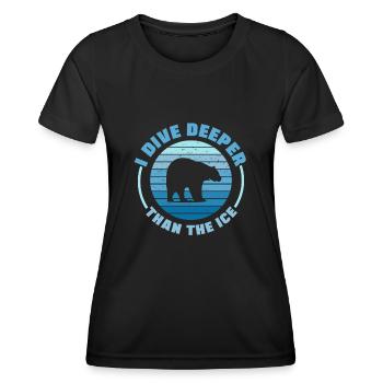 Baignade sur glace Je plonge plus profondément que la glace Cadeau - T-shirt sport Femme - noir - Devant - AI Model Female 172 light (172cm)