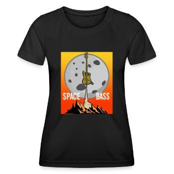 Guitare basse Space avec Moon - T-shirt sport Femme - noir - Devant - AI Model Female 172 light (172cm)