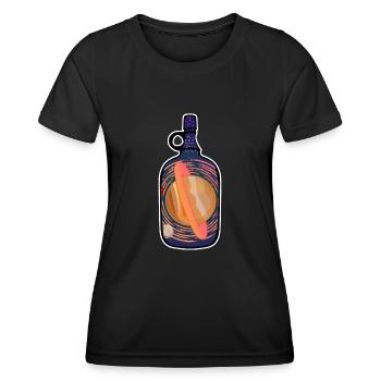 Planet Saturn in a Bottle - Frauen Funktions-T-Shirt - Schwarz - Vorne - AI Model Female 172 light (172cm)