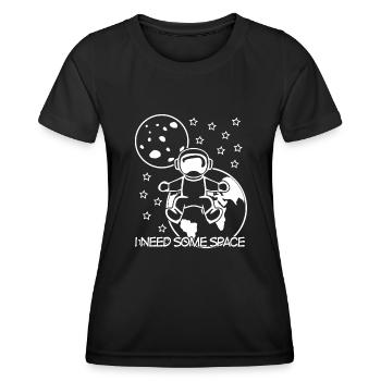 Astronaut with Stars and Planets - Frauen Funktions-T-Shirt - Schwarz - Vorne - AI Model Female 172 light (172cm)