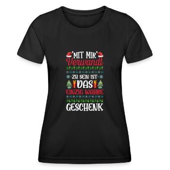 Mit Mir Verwandt Zu Sein Ist das Wahre GEschenk - Frauen Funktions-T-Shirt - Schwarz - Vorne - AI Model Female 172 light (172cm)