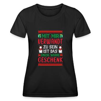 Mit Mir Verwandt Zu Sein Ist das Wahre GEschenk - Frauen Funktions-T-Shirt - Schwarz - Vorne - AI Model Female 172 light (172cm)