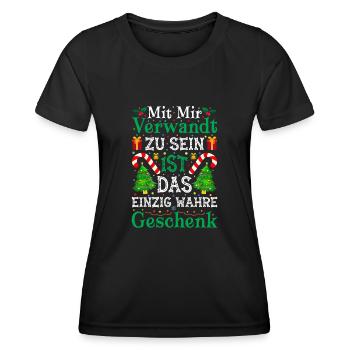 Mit Mir Verwandt Zu Sein Ist das Wahre GEschenk - Frauen Funktions-T-Shirt - Schwarz - Vorne - AI Model Female 172 light (172cm)