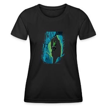 Mountaineer Toprope Climbing Outdoor Fans Toprope - Women's Functional T-Shirt - black - Front - AI Model Female 172 light (172cm)