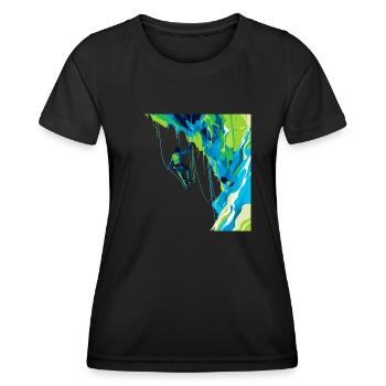 Toprope Climbing Nature Experience & Adrenaline - Women's Functional T-Shirt - black - Front - AI Model Female 172 light (172cm)
