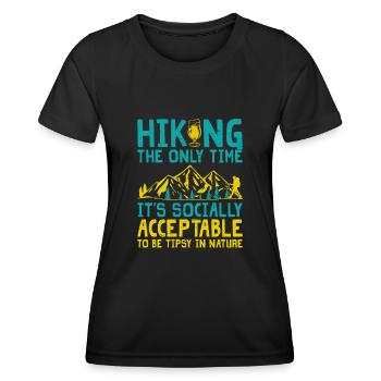 Wandern Bergsteigen Trekking Natur Outdoor Alco - Frauen Funktions-T-Shirt - Schwarz - Vorne - AI Model Female 172 light (172cm)