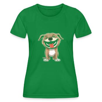 Pug Dog Funny - Women's Functional T-Shirt - kelly green - Front - AI Model Female 172 dark (172cm)