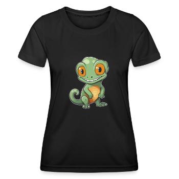 Caméléon Caméléon Drôle - T-shirt sport Femme - noir - Devant - AI Model Female 172 light (172cm)