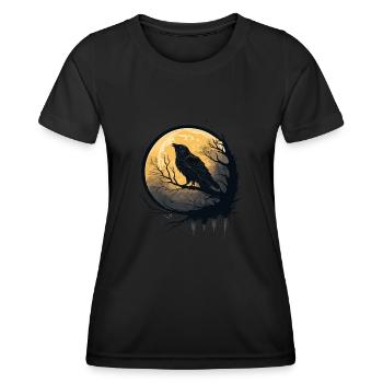 Odins Raben Hugin Wikinger Shirt Schwarzer Rabe - Frauen Funktions-T-Shirt - Schwarz - Vorne - AI Model Female 172 light (172cm)