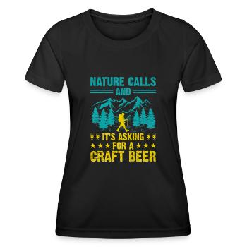Wandern Bergsteigen Trekking Natur Outdoor Alco - Frauen Funktions-T-Shirt - Schwarz - Vorne - AI Model Female 172 light (172cm)