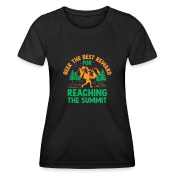 Wandern Bergsteigen Trekking Natur Outdoor Alco - Frauen Funktions-T-Shirt - Schwarz - Vorne - AI Model Female 172 light (172cm)