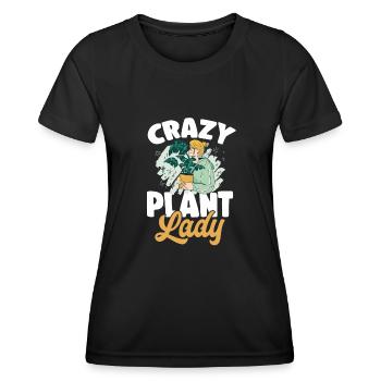 Monstera Deliciosa Albo Plante d’intérieur botanique - T-shirt sport Femme - noir - Devant - AI Model Female 172 light (172cm)