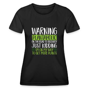 Monstera Deliciosa Albo Plante d’intérieur botanique - T-shirt sport Femme - noir - Devant - AI Model Female 172 light (172cm)