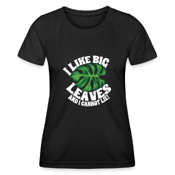 Monstera Deliciosa Albo Plante d’intérieur botanique - T-shirt sport Femme - noir - Devant - AI Model Female 172 light (172cm)