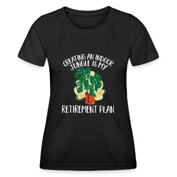 Monstera Deliciosa Albo Plante d’intérieur botanique - T-shirt sport Femme - noir - Devant - AI Model Female 172 light (172cm)