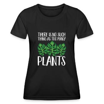 Monstera Deliciosa Albo Plante d’intérieur botanique - T-shirt sport Femme - noir - Devant - AI Model Female 172 light (172cm)
