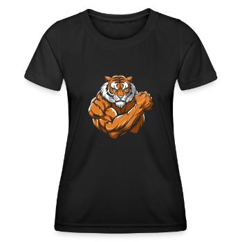 Fitness Tiger - T-shirt sport Femme - noir - Devant - AI Model Female 172 light (172cm)