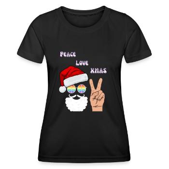 Frieden Liebe Weihnachten | XMAS - Frauen Funktions-T-Shirt - Schwarz - Vorne - AI Model Female 172 light (172cm)
