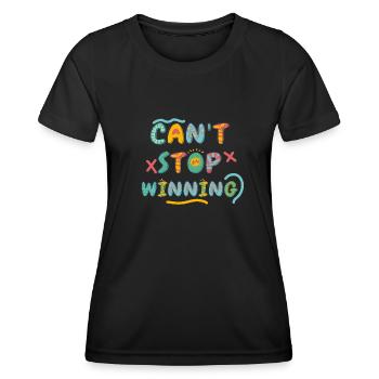 Can’t Stop Winning Lottery Winner Vibes - T-shirt sport Femme - noir - Devant - AI Model Female 172 light (172cm)