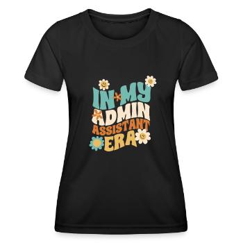 Secrétaire, Adjointe administrative, Commis de bureau - T-shirt sport Femme - noir - Devant - AI Model Female 172 light (172cm)