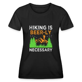 Wandern Wanderer Natur Trekking Outdoor Bergsteigerin - Frauen Funktions-T-Shirt - Schwarz - Vorne - AI Model Female 172 light (172cm)
