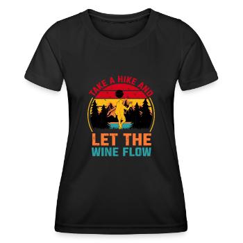 Wandern Wanderer Natur Trekking Outdoor Bergsteigerin - Frauen Funktions-T-Shirt - Schwarz - Vorne - AI Model Female 172 light (172cm)