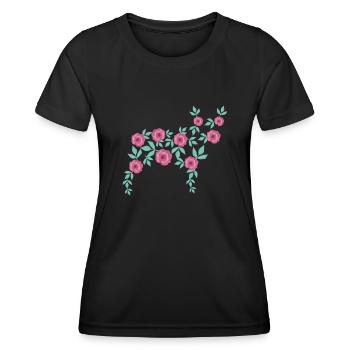 Bouledogue français en fleurs - T-shirt sport Femme - noir - Devant - AI Model Female 172 light (172cm)