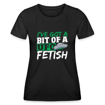 Alien Hunter J’ai un peu de fétichisme OVNI - T-shirt sport Femme - noir - Devant - AI Model Female 172 light (172cm)