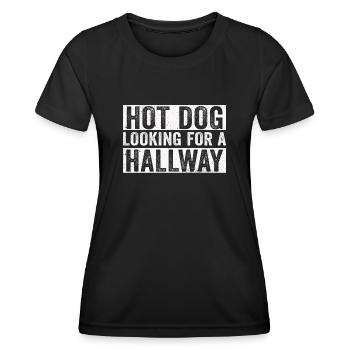 Hot Dog Looking For A Hallway - Women's Functional T-Shirt - black - Front - AI Model Female 172 light (172cm)