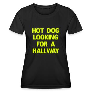 Hot Dog Looking For A Hallway - Women's Functional T-Shirt - black - Front - AI Model Female 172 light (172cm)
