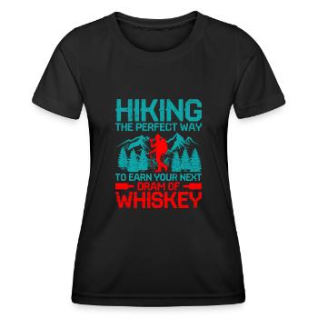 Hiking Hiker Nature Trekking Outdoor Mountaineerin - Women's Functional T-Shirt - black - Front - AI Model Female 172 light (172cm)