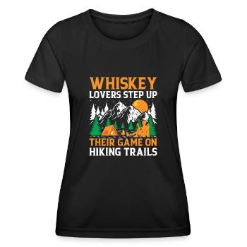 Wandern Wanderer Natur Trekking Outdoor Bergsteigerin - Frauen Funktions-T-Shirt - Schwarz - Vorne - AI Model Female 172 light (172cm)