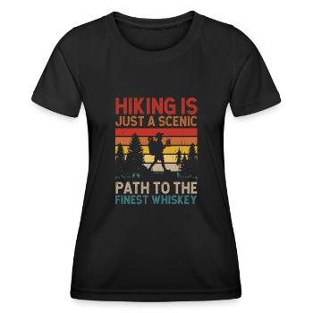 Randonnée Randonneur Nature Trekking Alpinisme en plein air - T-shirt sport Femme - noir - Devant - AI Model Female 172 light (172cm)