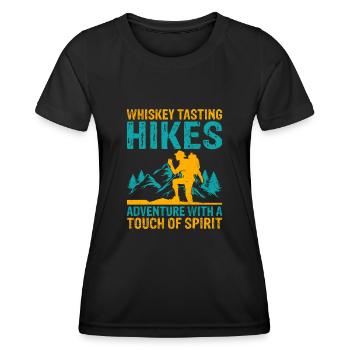 Wandern Wanderer Natur Trekking Outdoor Bergsteigerin - Frauen Funktions-T-Shirt - Schwarz - Vorne - AI Model Female 172 light (172cm)