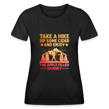 Wanderer, Wandern, Trekking, Outdoor, Natur, Alkohol, Getränk - Frauen Funktions-T-Shirt - Schwarz - Vorne - AI Model Female 172 light (172cm)