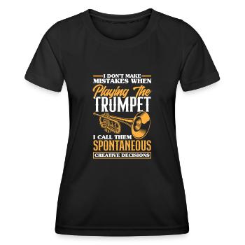 Trompete Trompeter Trompeten Spieler - Frauen Funktions-T-Shirt - Schwarz - Vorne - AI Model Female 172 light (172cm)