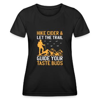 Randonneur Randonnée Trekking En plein air Nature Boisson alcoolisée - T-shirt sport Femme - noir - Devant - AI Model Female 172 light (172cm)