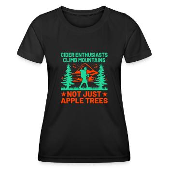 Wanderer, Wandern, Trekking, Outdoor, Natur, Alkohol, Getränk - Frauen Funktions-T-Shirt - Schwarz - Vorne - AI Model Female 172 light (172cm)